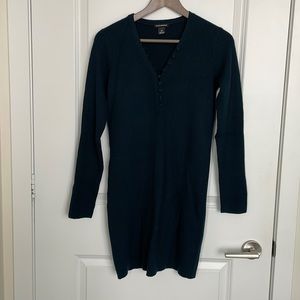 Club Monaco green ribbed sweater dress